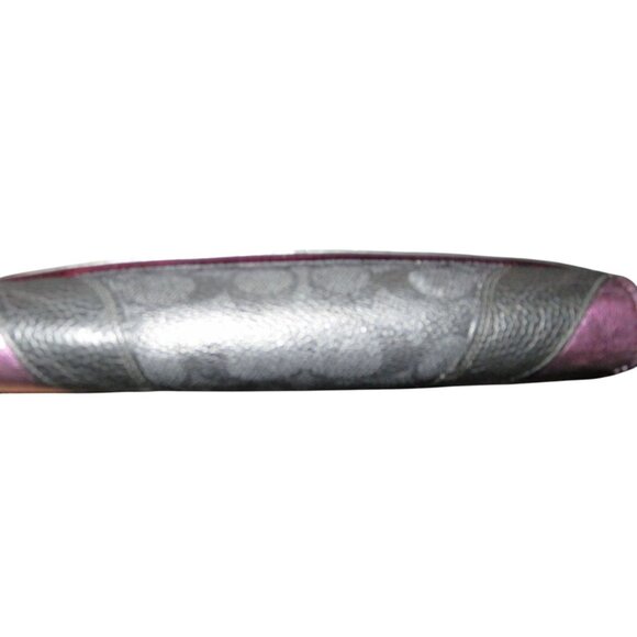 COACH Anna Purple & Black Color block Leather Fold Over Crossbody Handbag Clutch - Picture 5 of 14